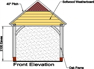 mnh002 one bay oak garage front