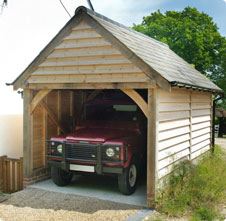 oak framed one bay garage