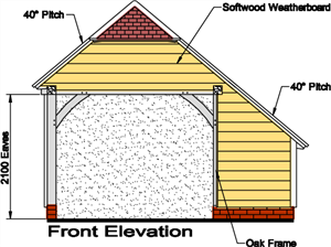 mnh004 one bay oak garage front