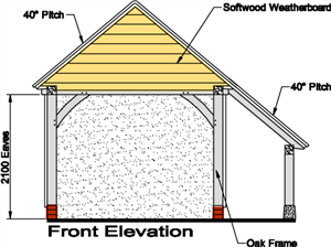 mnh005 one bay oak garage front