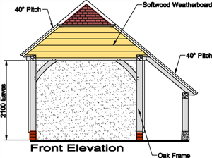 mnh006 one bay oak garage front