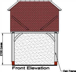 mnh008 one bay oak garage front