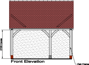 mnh009 one bay oak garage front