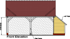 mnh014 two bay garage front