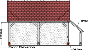 mnh017 two bay garage front