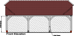 mnh024 three bay garage front