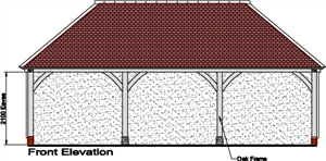 mnh025 three bay garage front