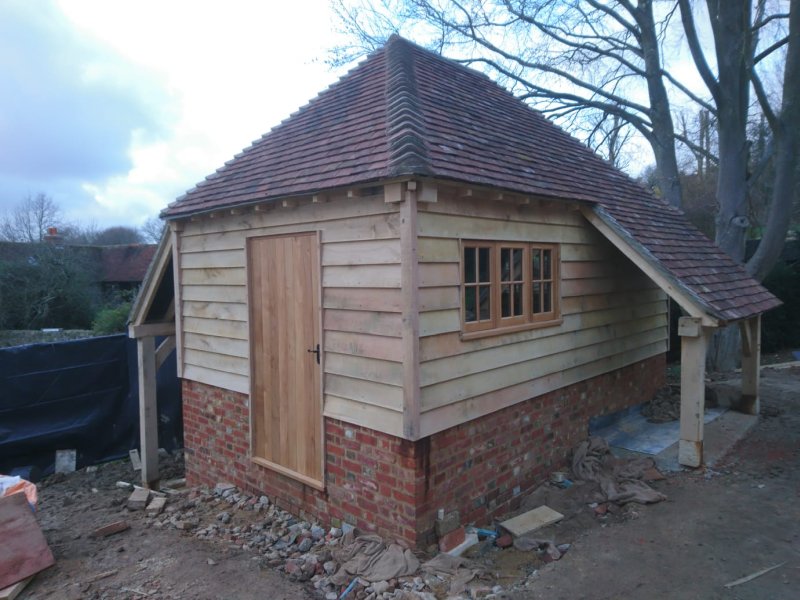 Oak frame garden office studio